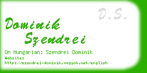 dominik szendrei business card